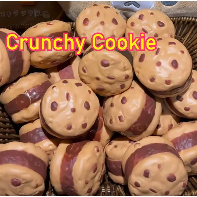 6CM Chocolate Cookie Squishy Stress Ball Crunchy Squeeze Toy Round Blocks Filled ASMR Anti Stress Release Hand Relax Gift Toy