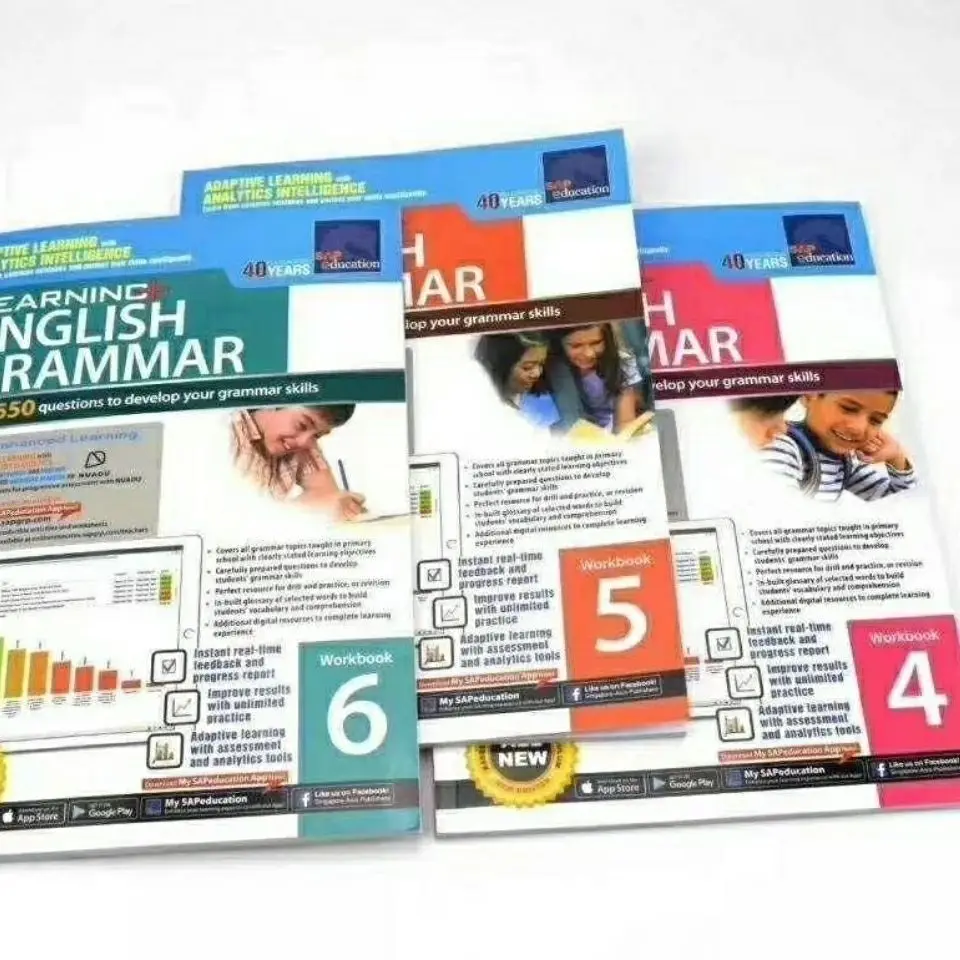 SAP Learning English Grammar Practice Workbook Grade 1-6 Singapore Primary School Grade For 7-12Ages Printing Version Book