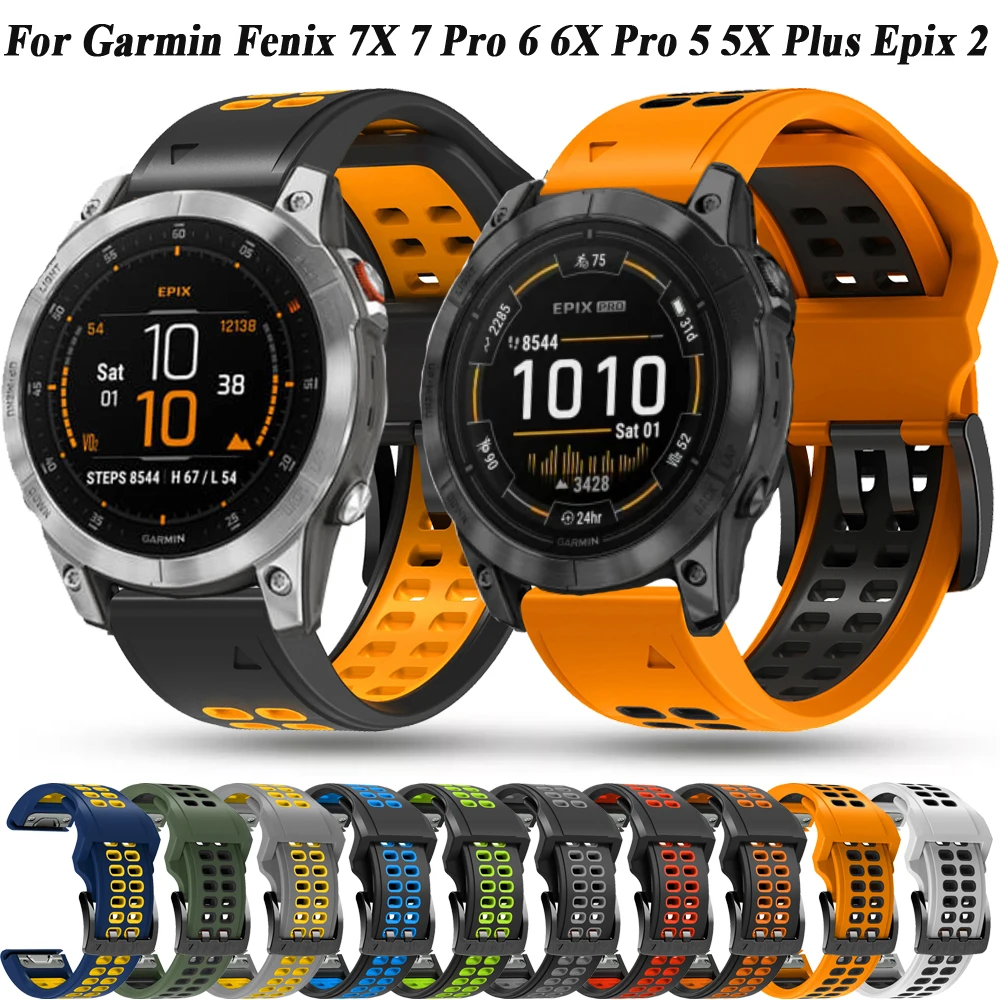Ремешок силиконовый QuickFit для Garmin Fenix 7 7X Pro Epix gen 2, спортивный браслет для наручных часов Fenix 6 6X Pro 5 5X Plus, 22 мм 26 мм