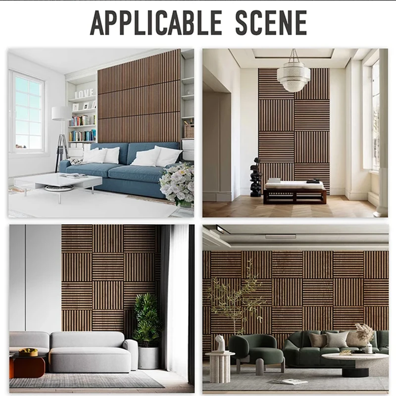 High Quality Modern Interior 600mmx600mm Wood Slat Panel Decoration MDF Acoustical Panel Custom Acoustical Wall Panels