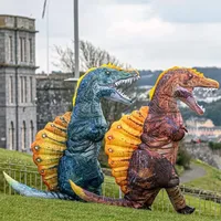 Inflatable Dinosaur Costume Blow Up Dino Spinosaurus Costumes for Adults Fancy Dinosaur Party Halloween Cosplay Costume