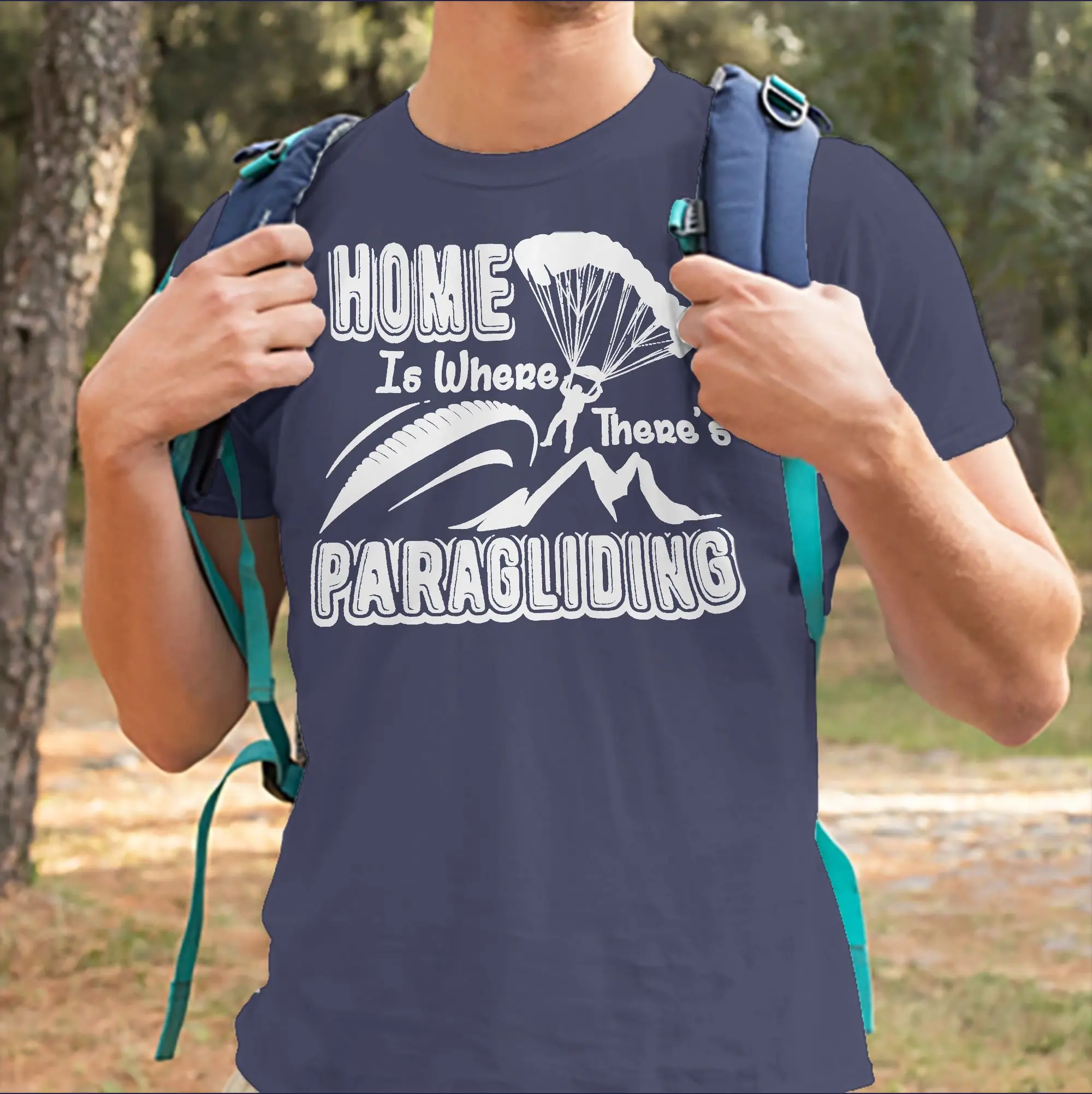 Camisetas masculinas e femininas, camisetas de algodão puro, para parapente, manga curta, gola redonda, roupas plus size