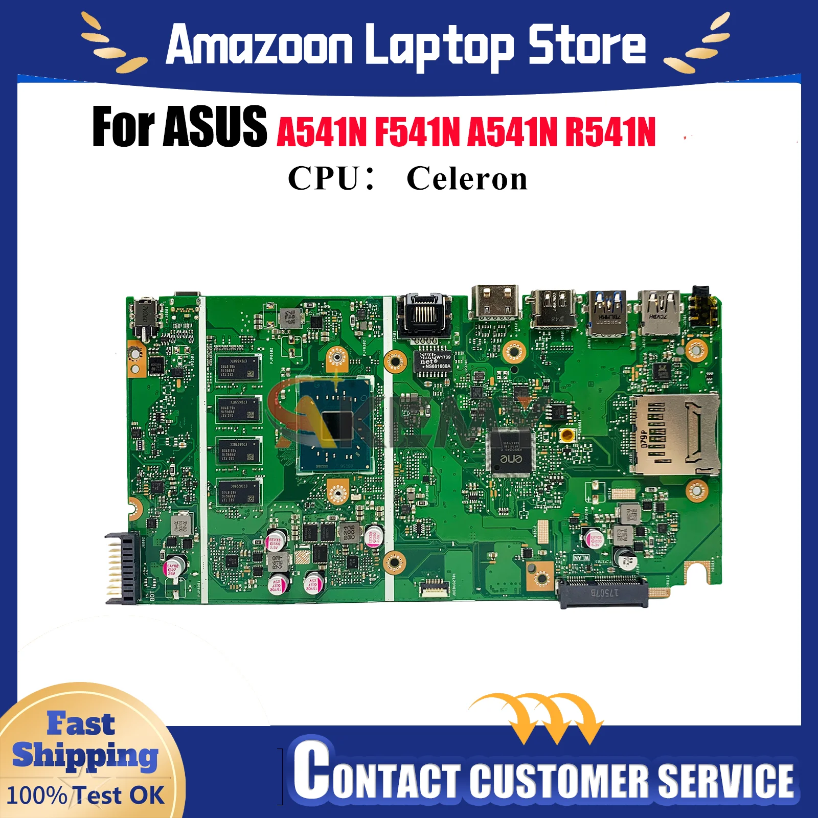 

X541NA Материнская плата для ноутбука ASUS VivoBook X541N R541N A541N F541N X541NA A541N X541NC Материнская плата для ноутбука с процессором Celeron stk
