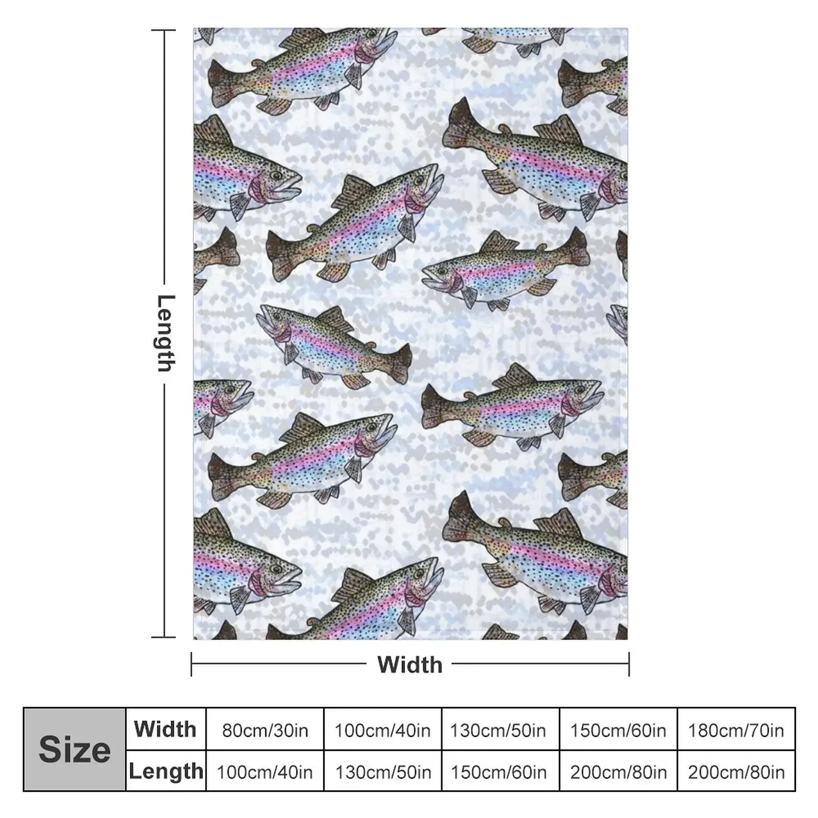 Rainbow Trout Fish Pattern Throw Blanket Bed linens Giant Sofa Plaid for winter Blankets