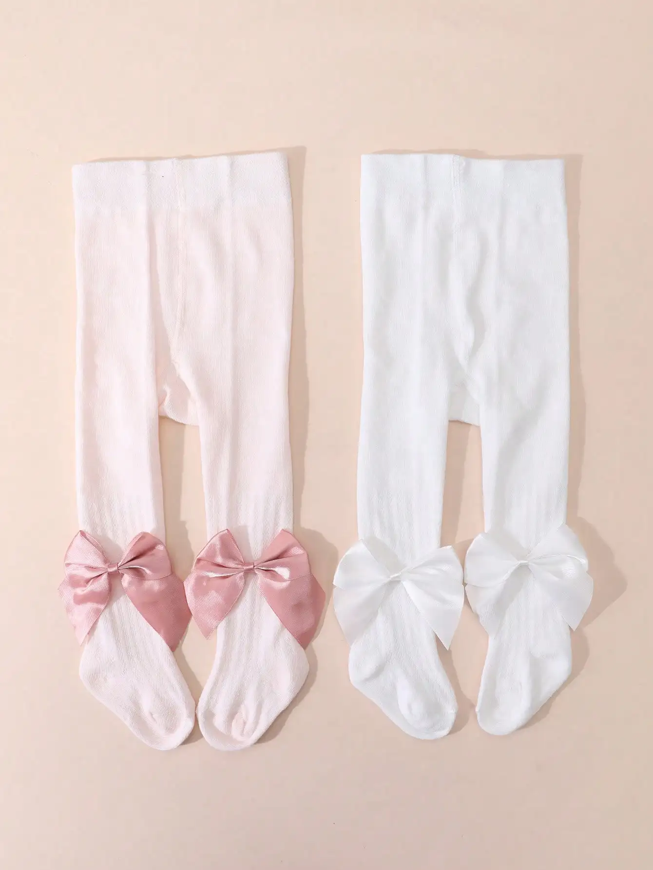 2Pack Girl Bow Decor Princess Tights 0-9Y Soft Breathable Mesh Nylon Spandex Kid Pantyhose Lolita, Dresses, Parties, Summer Wear