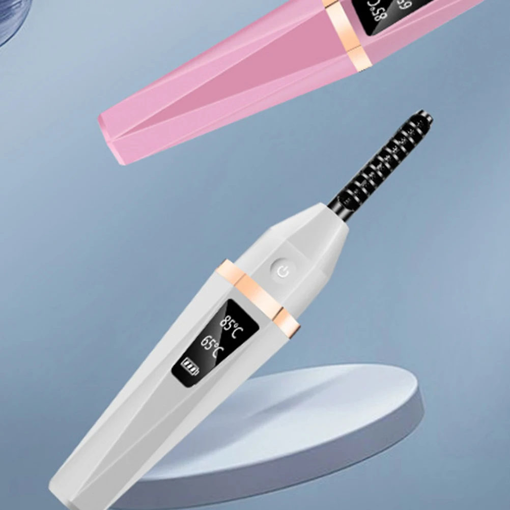 Elektryczna zalotka do rzęs, podgrzewana, biała, przenośna, podróżna, lekka, kompaktowa, do podkręcania rzęs, narzędzie do makijażu, prezent.