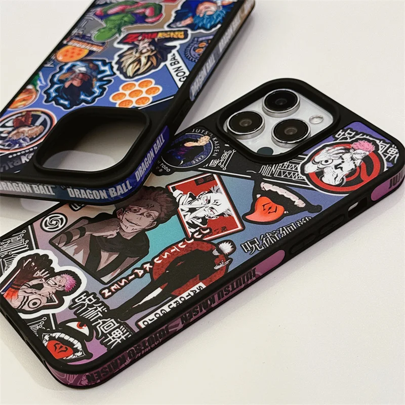 Cute Dragon Ball Phone Case for Apple iPhone 17 16 15 14 13 12 Pro Max Luxury Cartoon Anime Jujutsu Kaisen IMD Shockproof Cover