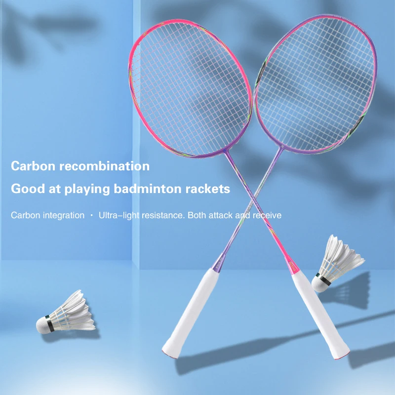 

Badminton Racket Ultra-light Carbon Badminton Racket Fitness Racquet Fiber 4U80g Professional Training Badminton Racquet Durable