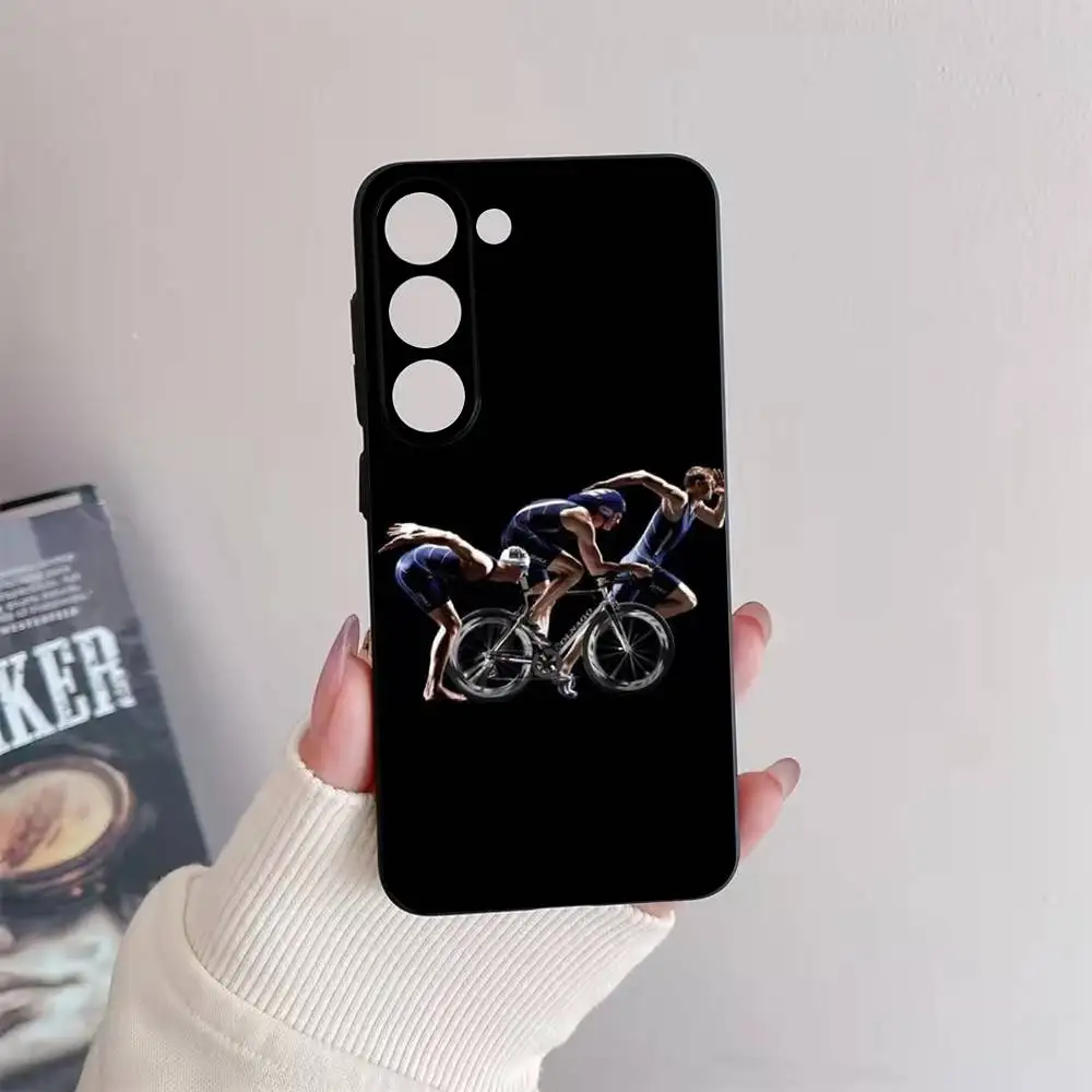 حافظة هاتف الترياتلون لهاتف سامسونج جالاكسي A73,72,51,53,52,71,22,5G,Note,J7,8,9 غطاء أسود ناعم