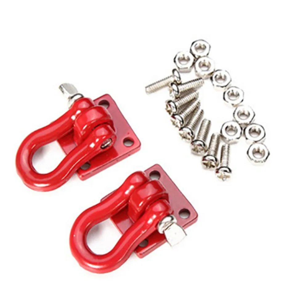 Red RC Trailer Tow Hook Upgrade Tow Hook Tow Chain for 1:10 RC Crawler Car Redcat Gen8 VS4-10 Axial SCX10 90046 AXI03007 Capra