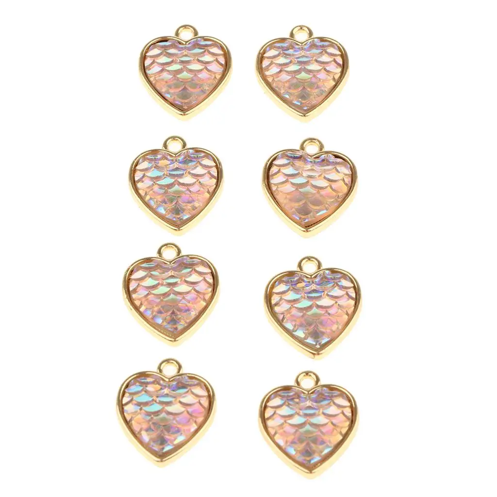 8 шт., подвески-бусины в форме сердца