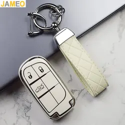 Silver Edge TPU Car Key Case Full Cover for Fiat Jeep for Dodge Ram 1500 Journey Charger Dart Challenger Durango Accessories