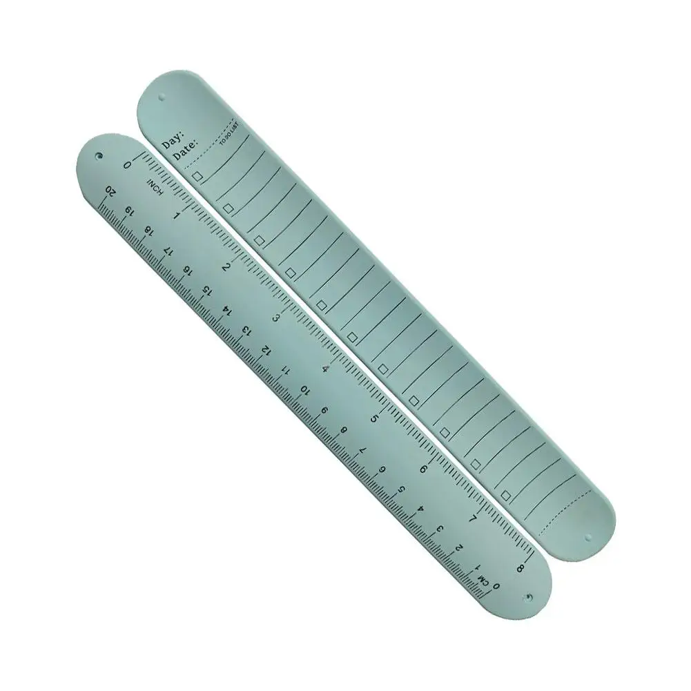 Correa de muñeca de bolsillo para escribir notas usable, correa de muñeca impermeable borrable con escala de gran tamaño para niños, Z2C2