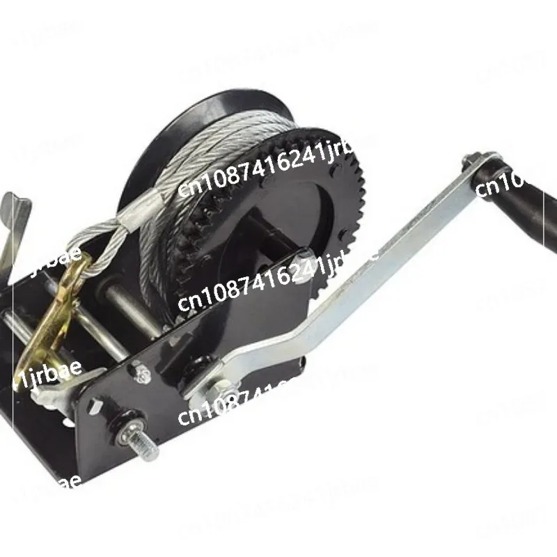 Hand Winch Heavy Duty Rope Crank with 33 ft Steel Wire Cable and Two-Way Ratchet for Trailer Boat or ATV Towing
