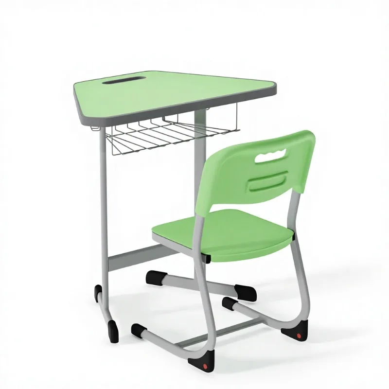 Hexagonal combination metal modular desk and chair set creative combination school classroom furniture