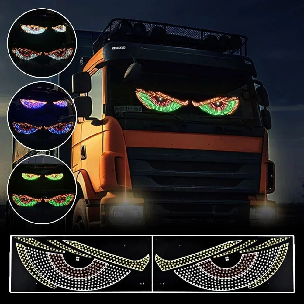 Flexile LED Windshield Display for Cars with Animated Blinking Demon EyesGeneral Motors Front and Rear Windshield Dynamic Light