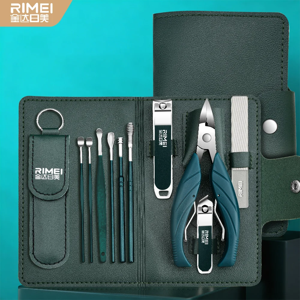 New Manicure Pedicure Set, Stainless Steel Ingrown Toenail Nipper Nail Clipper Kit 6Pcs Ear Pick Tools, Portable Leather Case