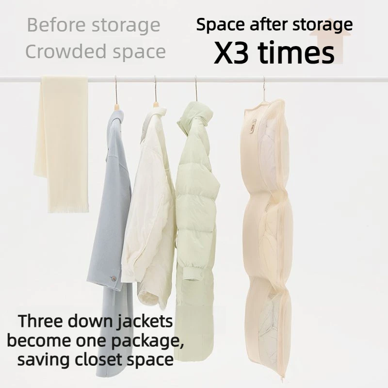 Foldable Stackable Hanging Mesh Storage Bags - Visible Breathable Organizers for Down Jackets, Winter Coats & Thick Clothes