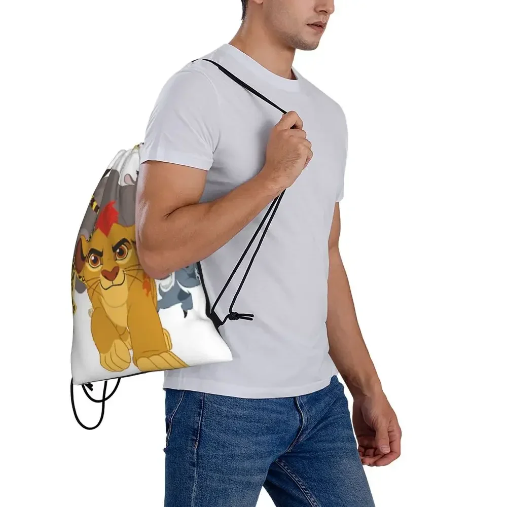 Lion Guard Backpacks Fashion Portable Drawstring Bags Drawstring Bundle Pocket Sports Bag Book Bags For Man Woman School