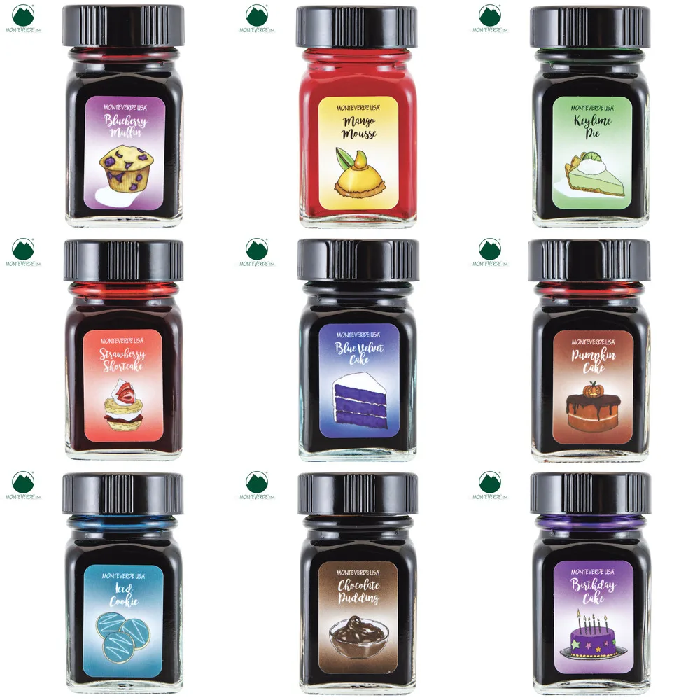 USA  Monteverde Ink, Pastry Series, Non-Carbon, Quick-Drying, Non-Clogging Fountain Pen ink 30ml