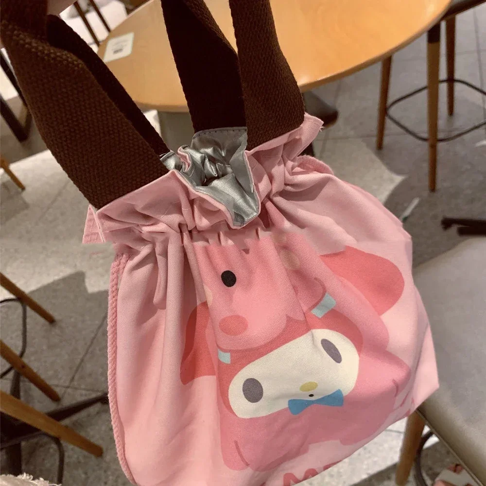  HelloKitty Lunch Box Anime Pocket Drawstring Small Cloth Bag Cute Makeup Storage Bag Portable Large Capacity Toiletry Bag