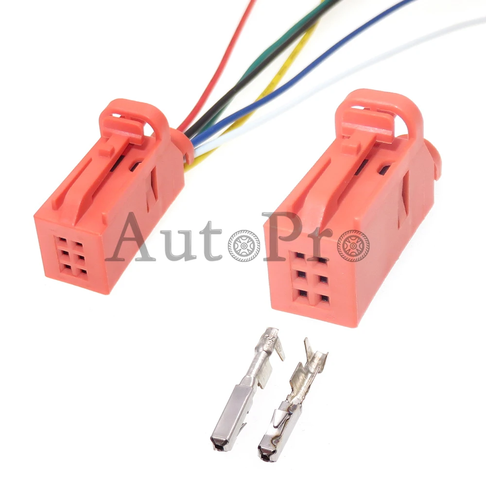 

1 Set 6 Hole 4D0971636B 4D0 971 636 B 1534121-3 Car Starter Tire Pressure Alarm Electrical Socket Auto Wire Harness Connector