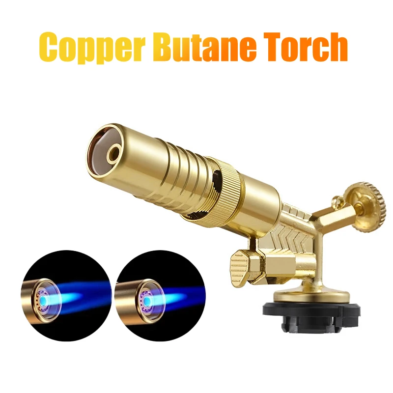 Portable Welding Gas Torch Flame Nozzle Butane Burner Outdoor Camp BBQ Lighter Flamethrower Kitchen Supplies Welding Equipment▪