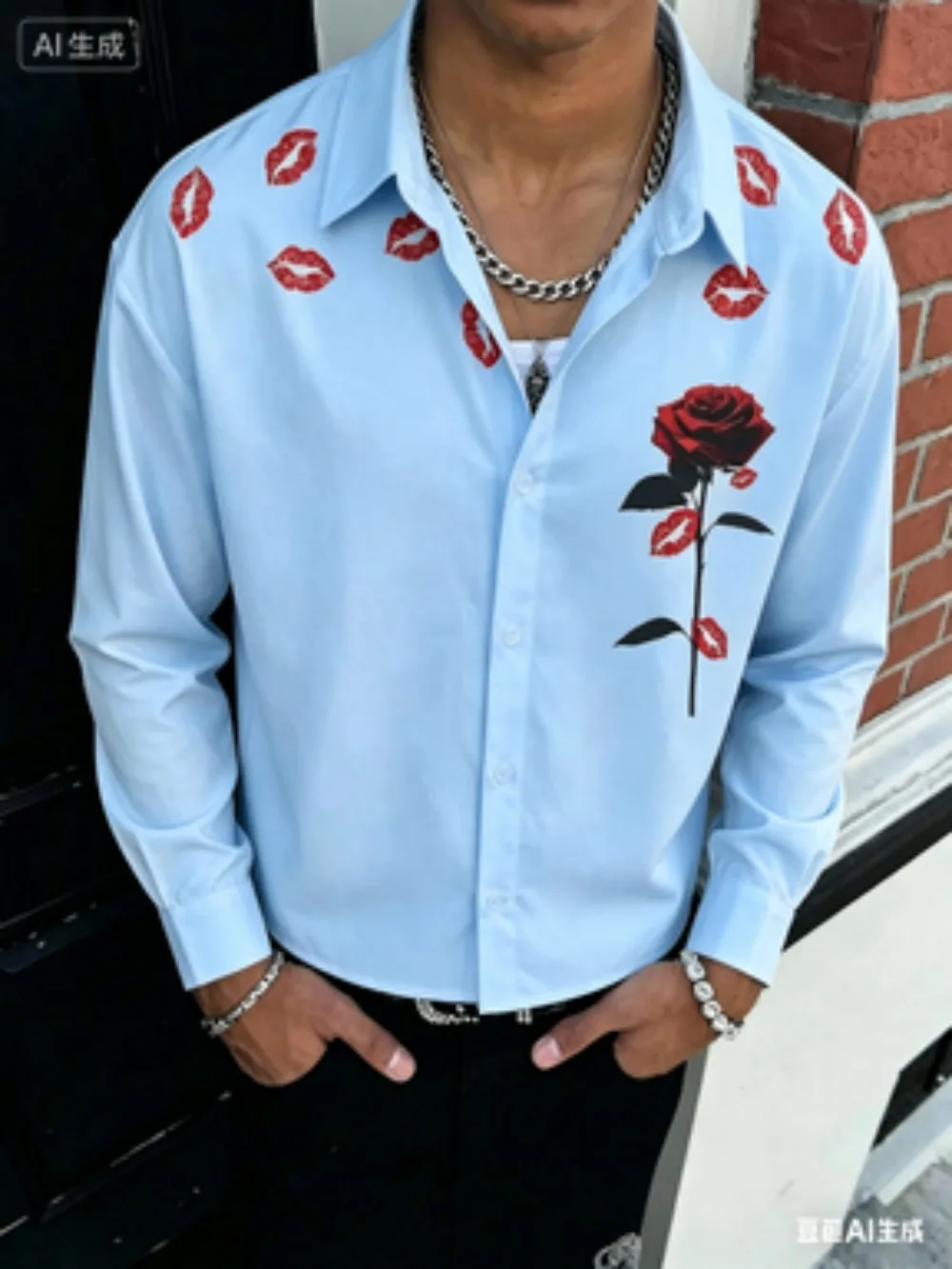 The Latest 2026 Men's Summer Casual Street Printed Long Sleeved Shirt, a Loose, Breathable and Skin Friendly Shirt