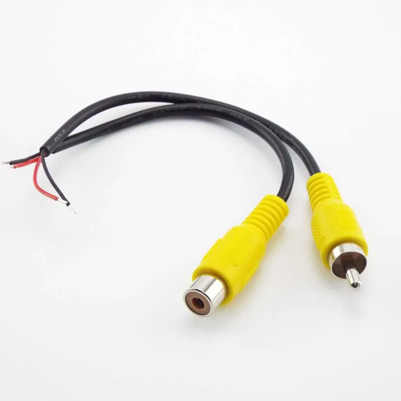 15cm Car Rca Female / Male Audio Cable Av Single-head Video Stereo connector extension wire For Video Camera F1
