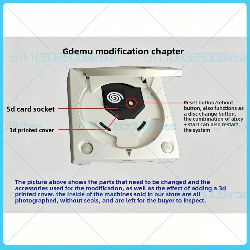 For SEGA Dreamcast DC VA1 GDEMU Installed Retro Console, Black Gold Plated Drive Emulator Ready to Use