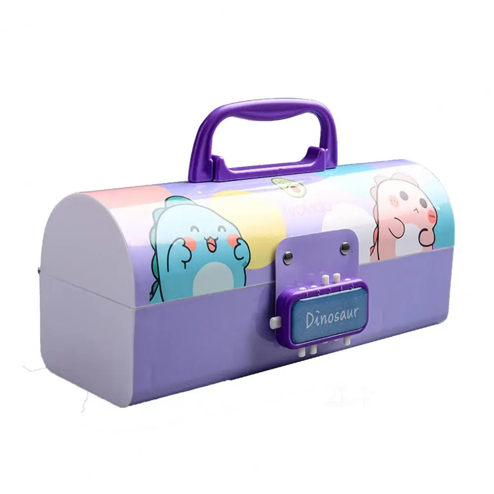 Pencil Box Appearance Handle Design with Password Lock Item Storage Plastic Box Pencil Storage Case Gift School Supplies