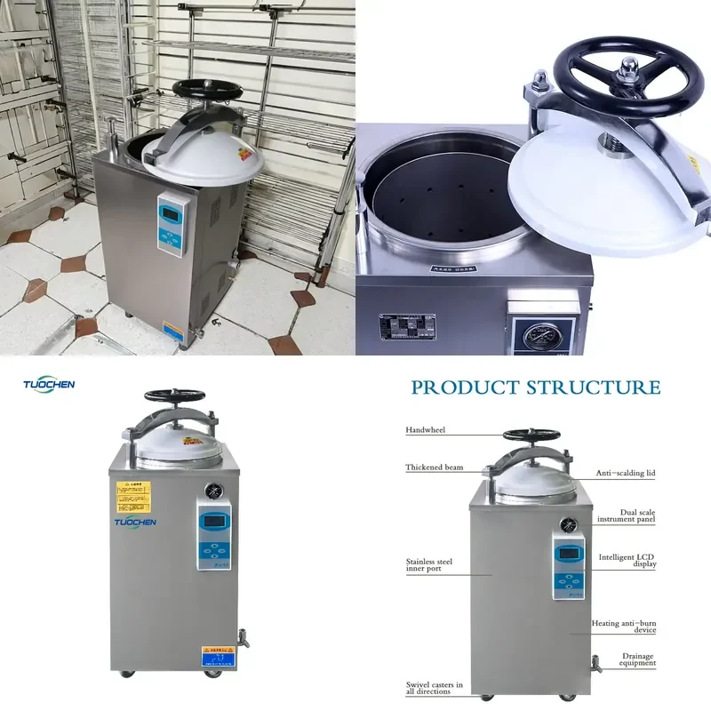 New Digital Autoclave with LCD Interface Precision Temperature Control Stainless Steel 75L Capacity High Production