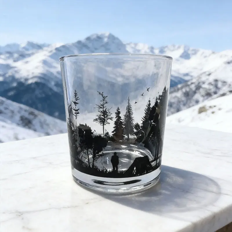 1pcs Iced Coffee Mug Foreign Wine Glass Creative Silhouette Wine Glass Iceberg Glass Cup Party Whiskey Glass Cup New Year Gifts