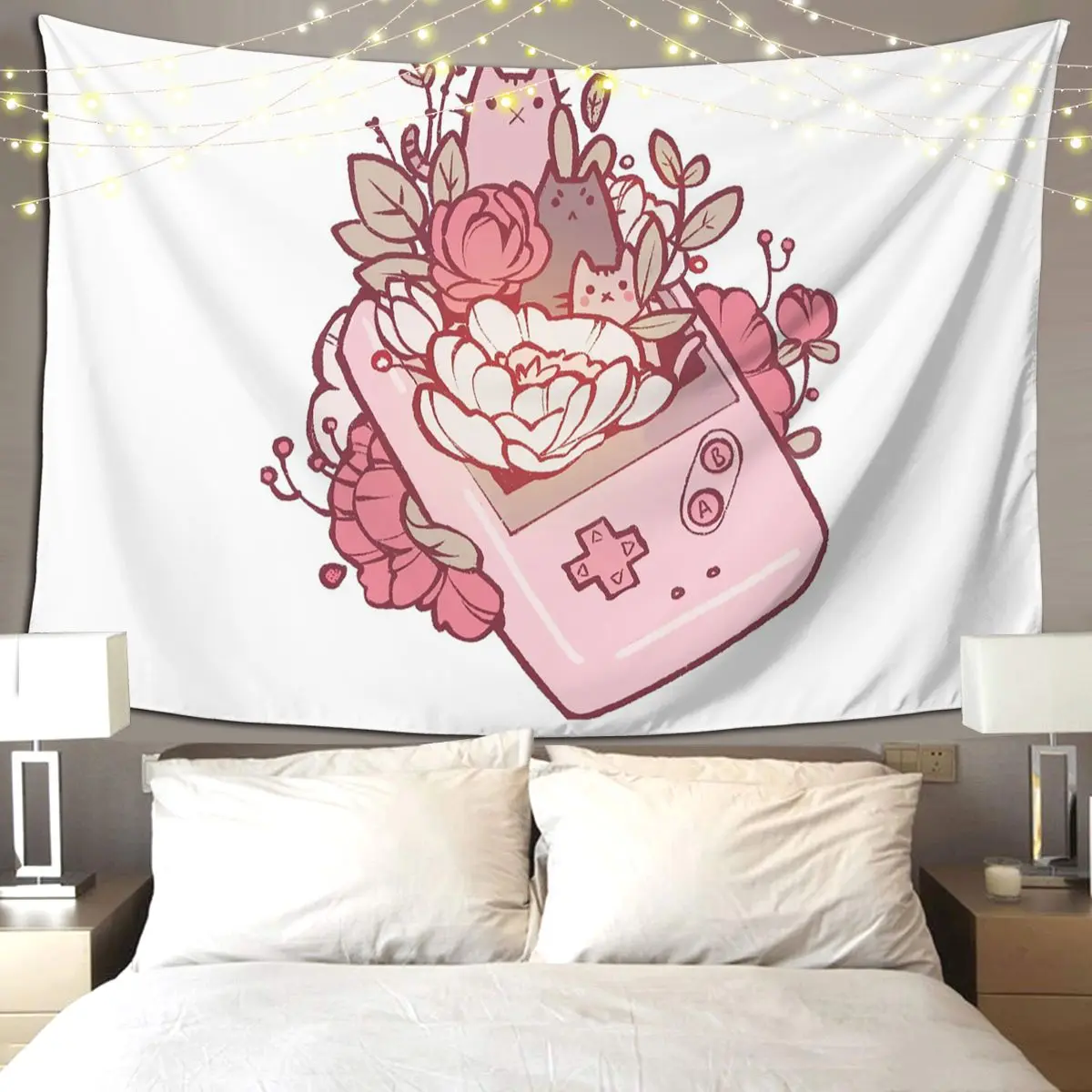 

Гобелен Gamer Kats, художественный настенный гобелен, эстетическое украшение для дома, гобелены для гостиной, спальни, общежития