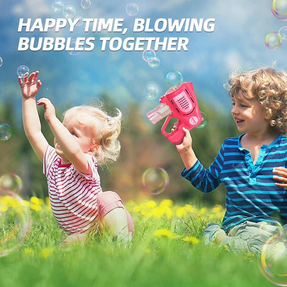 Machine à bulles électrique Gatling pour enfants, pistolet à bulles liquide, jouets pour garçons et filles, nouvelle collection