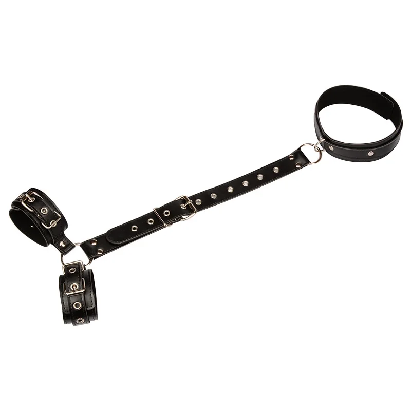 Women Sexy Lingerie Leather Bondage Restraints Slave Neck Collar To Handcuffs Fetish Bdsm Adult Sex Toys for Couple Game Bdsm view 2