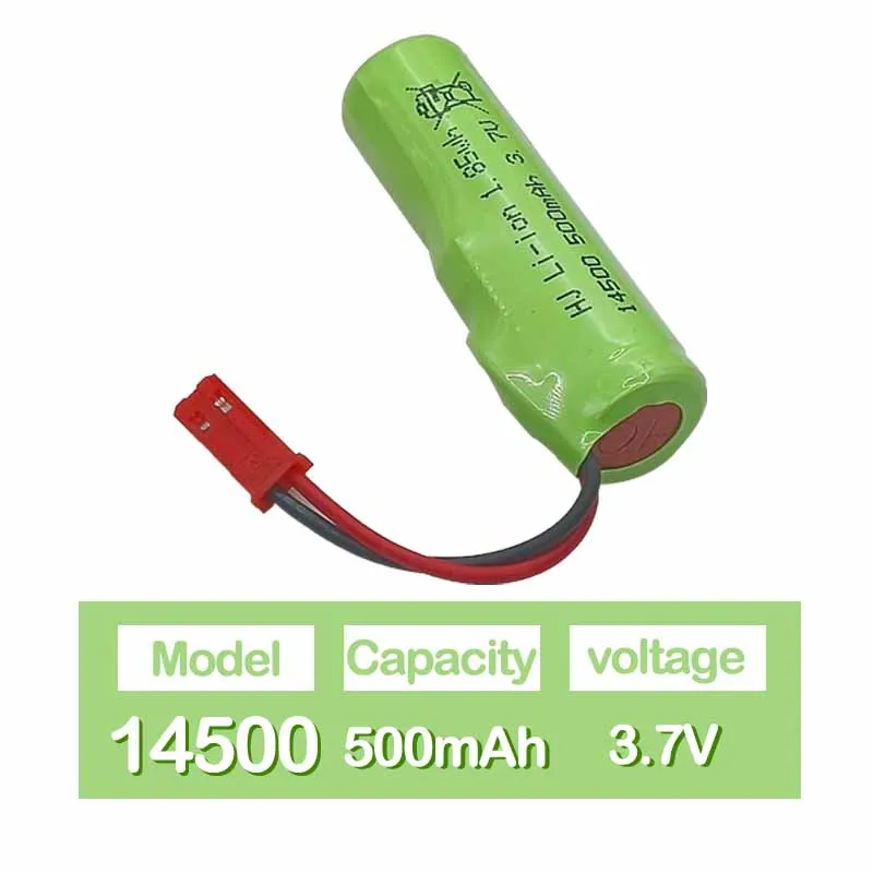

500mAh 14500 3.7V Lipo Battery with JST Plug for DE35 DE38 DE40 DE50 DE55 TB202 TM141 RC Stunt Car RC Truck Model Batteies