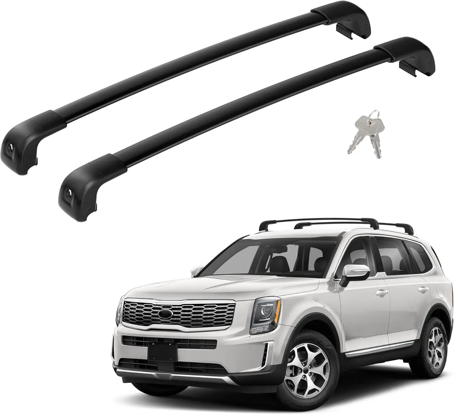 

Universal 300Lbs Roof Rack Cross Bars for KIA Telluride 2019-2025, Lockable Cargo Bars for Luggage Kayak Bikes