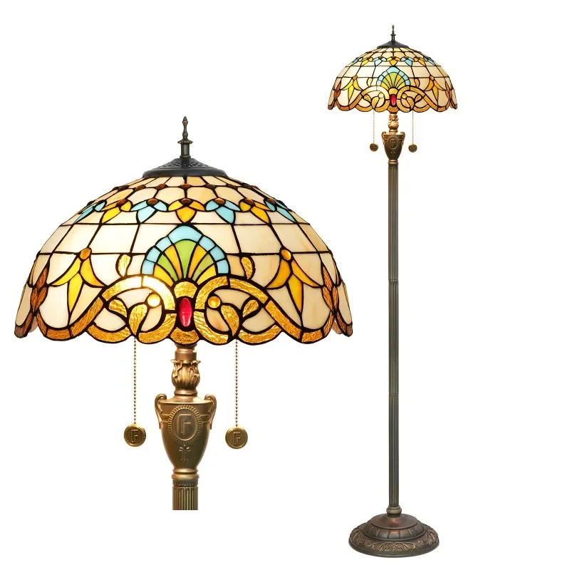 

Tiffany Art Stained Glass 40CM Baroque Living Room Dining Bedroom Floor Lamp Bar Decoration