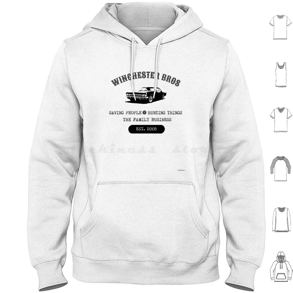Supernatural : Winchester Bros ( Saving People-Hunting Things , The Family Business Est. 2005 ) Hoodie Cotton Long Sleeve