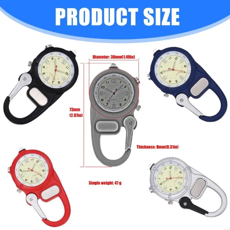 LED Backlight Outdoor Sports Timer Water Resistant Climbing Pocket Watch for Camping Backpacking Activity