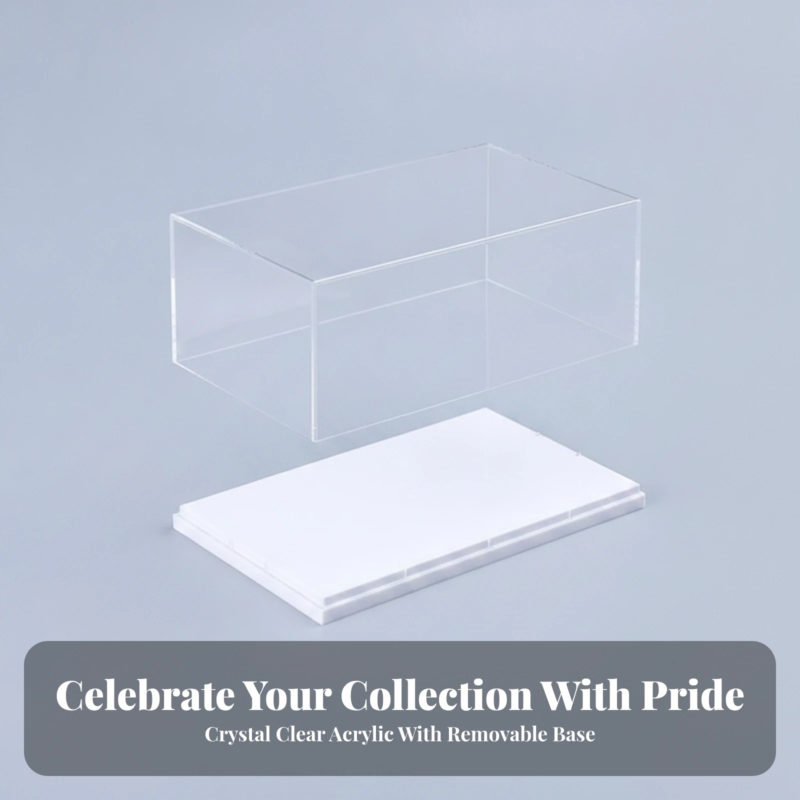 Model Car Display Case Tool-without-Tool Assembly Dust-Proof Model Car Enclosure Miniature Vehicle Display Stand with Cover