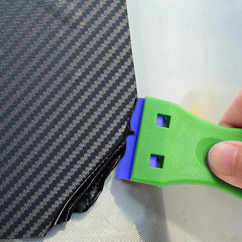 Juego de cuchillas de plástico de doble filo, juego de vidrio de seguridad con cuchillas de plástico, Kit para quitar etiquetas adhesivas, azul, 200 piezas
