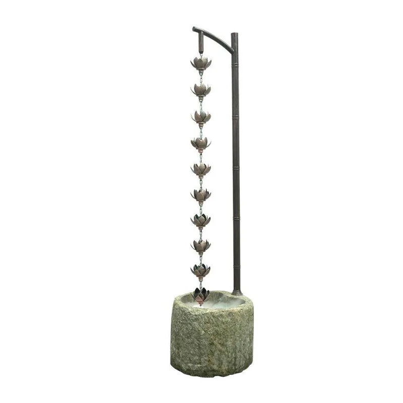 Stone Bowl Landscape Rain Bell Ornament Rain Chain Water Circulation Surprise Dew Villa Water Ornament