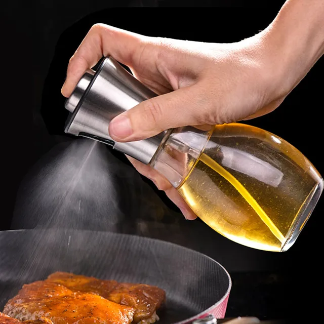 Grill grill narzędzie do gotowania butelka z rozpylaczem dozownik do oliwy z oliwek garnek może garnek naczynia kuchenne narzędzie szkło ABS oliwkowa pompa butelka z rozpylaczem