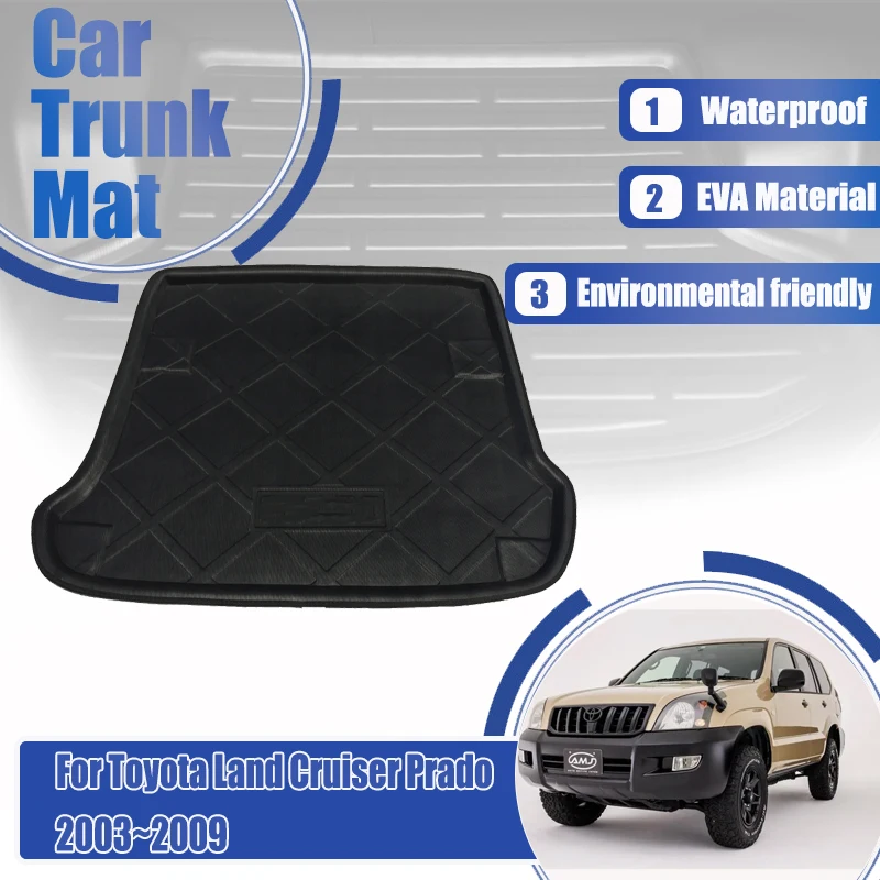 

Car Rear Trunk Mat For Toyota Land Cruiser Prado J120 2003~2009 Waterproof Trunk Storage Pad Boot Cargo Carpets Auto Accessories