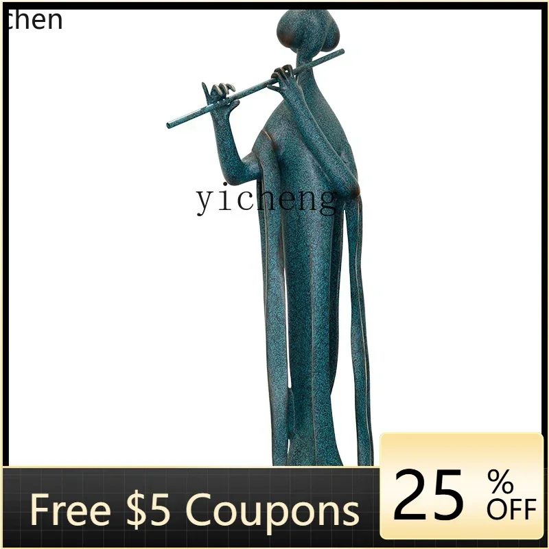 

L3-20 Welcome Sculpture Hotel Lobby Abstract Figure Decoration Floor Ornament Musical Instrument Crafts