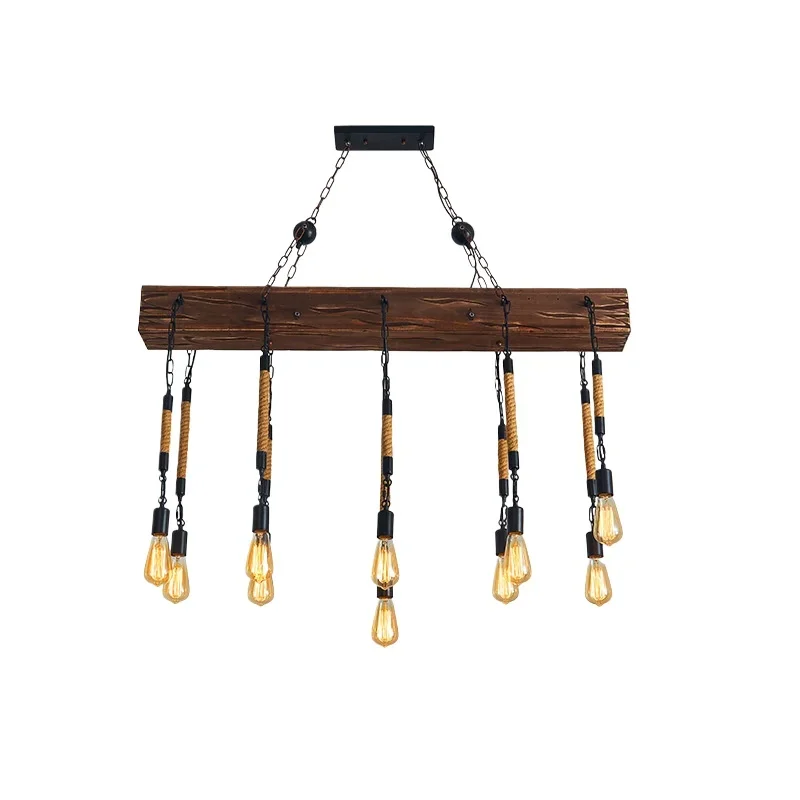 Industrial style retro hemp rope chandelier, creative haircut hotel hot pot barbecue clothing store restaurant bar decorative
