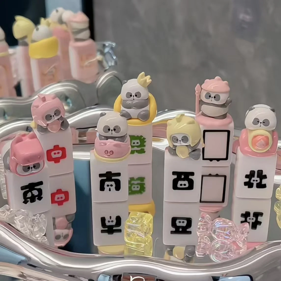 

Hot Mr.Pa Panda Mahjong Blind Box Cute Mini Panda Figurine Mahjong Themed Mystery Blind Bag Desktop Decor For Toy Collectors