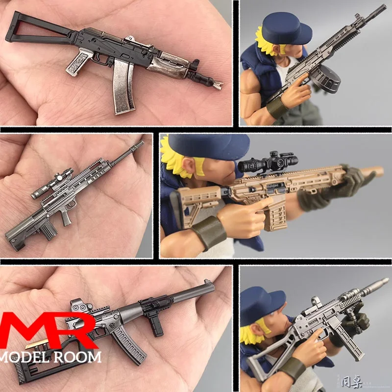 Accesorios de Escena para Figuras de Acción de 6'' a Escala 1/12: Mini Armas FAL, FH416, AUG, M110, MK14, UMP45, VSS